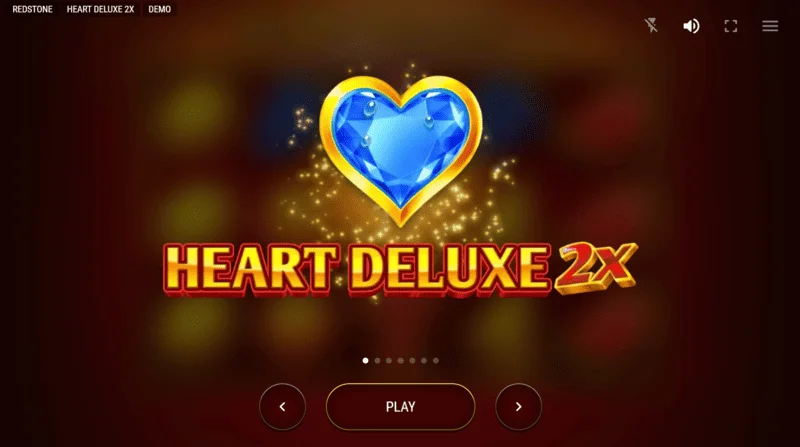 Heart Deluxe 2x – hovedmenu og startskærm