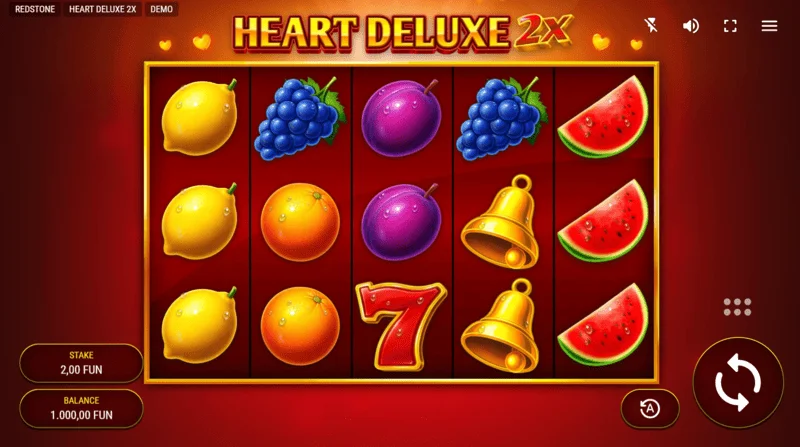 Heart Deluxe 2x – spilleskærm med 5x3-hjul